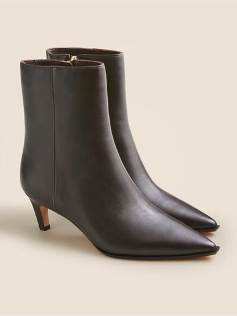 J. Crew Stevie Women's Dark Brown Pointed Toe Leather Ankle Boots Sz 7